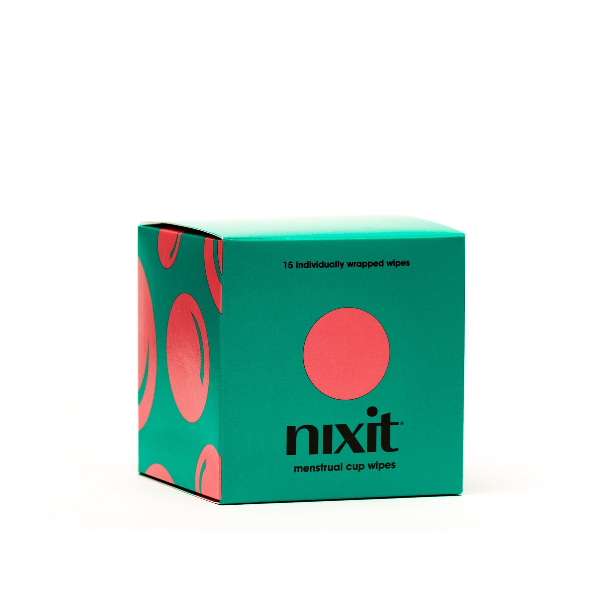 Photo of nixit wipes box (15 per pack) - convenient menstrual cup wipes for keeping your period cup clean on-the-go