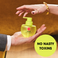 a bottle of lubricant sits on a mans hand with a woman's hand above about to pick up the lubricant.  A circle contains the words ‘no nasty toxins’