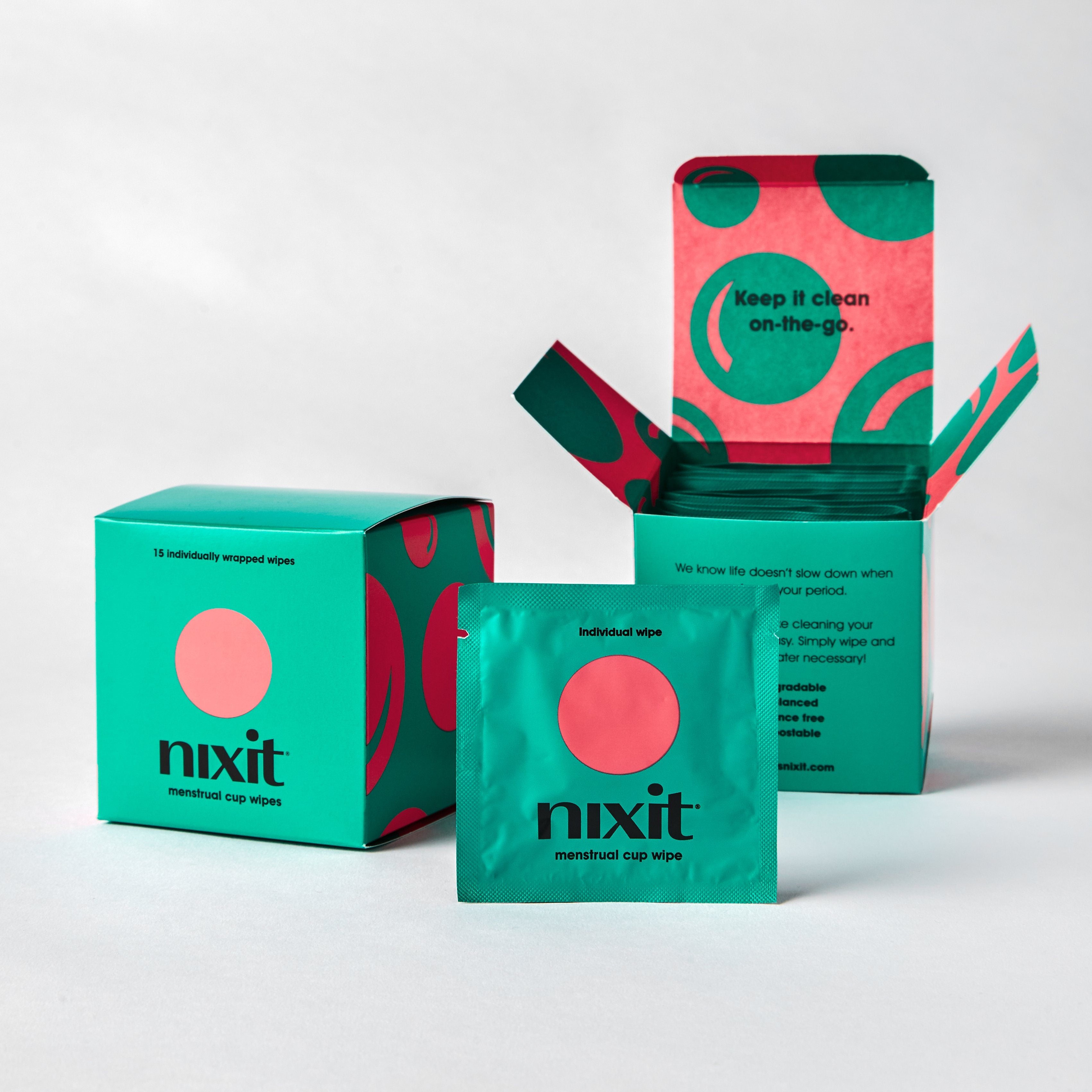 Menstrual cup cleaning wipes nixit