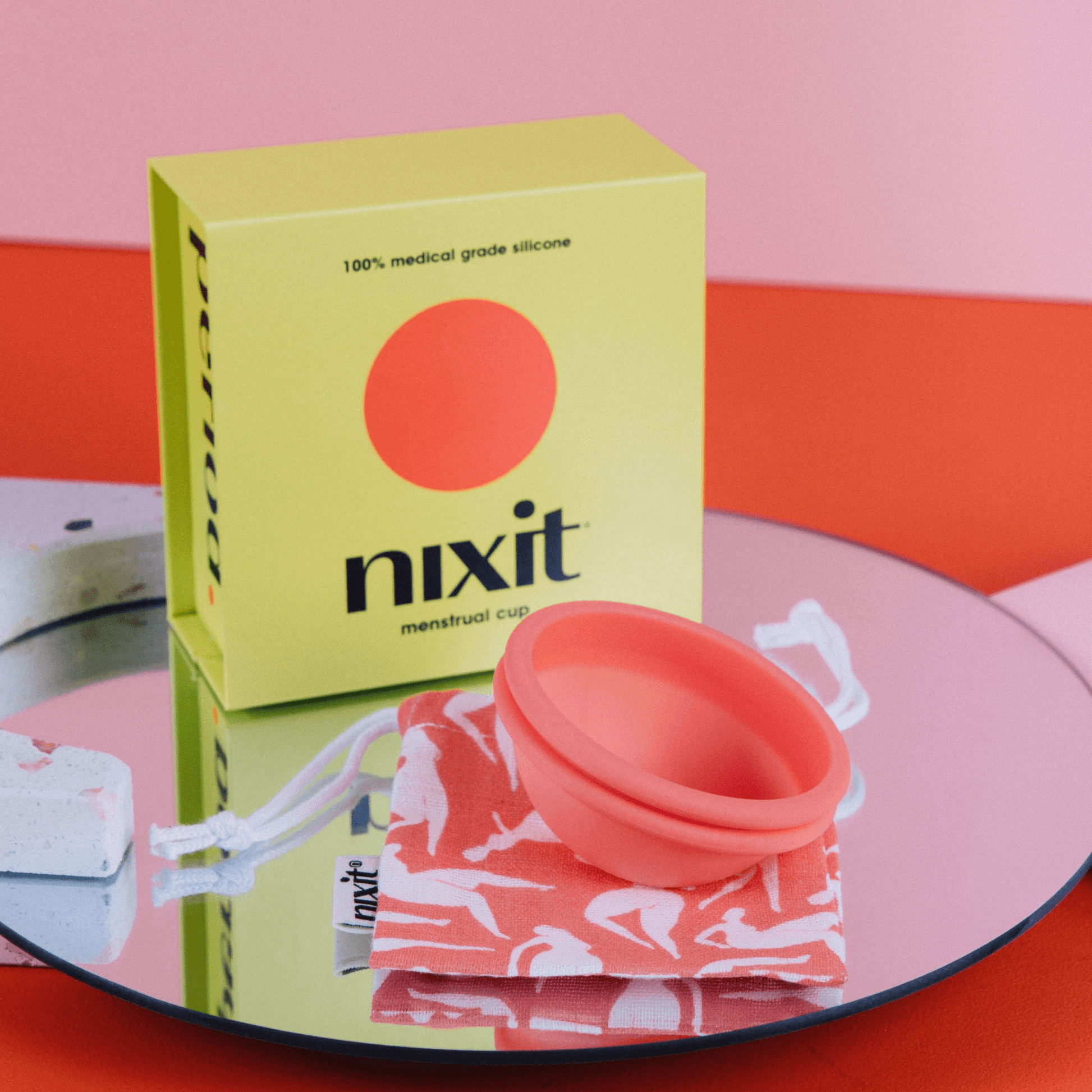 NIXIT - Menstrual Cup - 100% Med Grade Silicone - Sealed box comes w/  Travel Bag